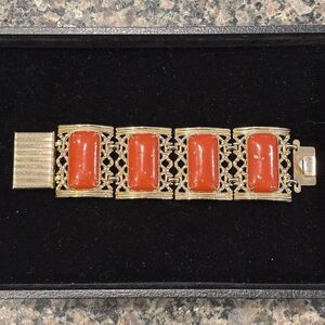 Vintage Chunky Selro Style 50’s 60’s Wide Panel Bracelet Collectible